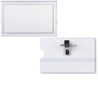 Lebez Portabadge con clip e spilla in metallo 90x55mm, 50 pz