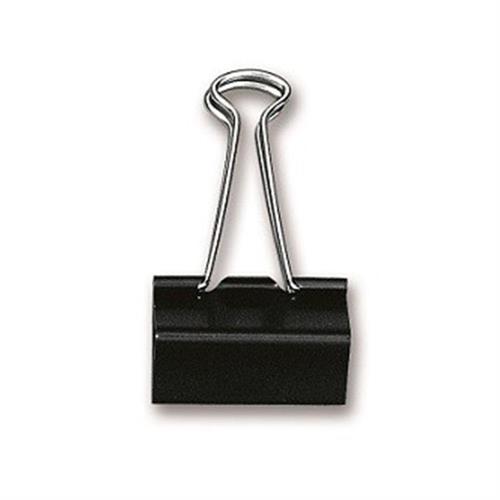 Lebez molle double clips in metallo 32 mm nero, 12 pezzi