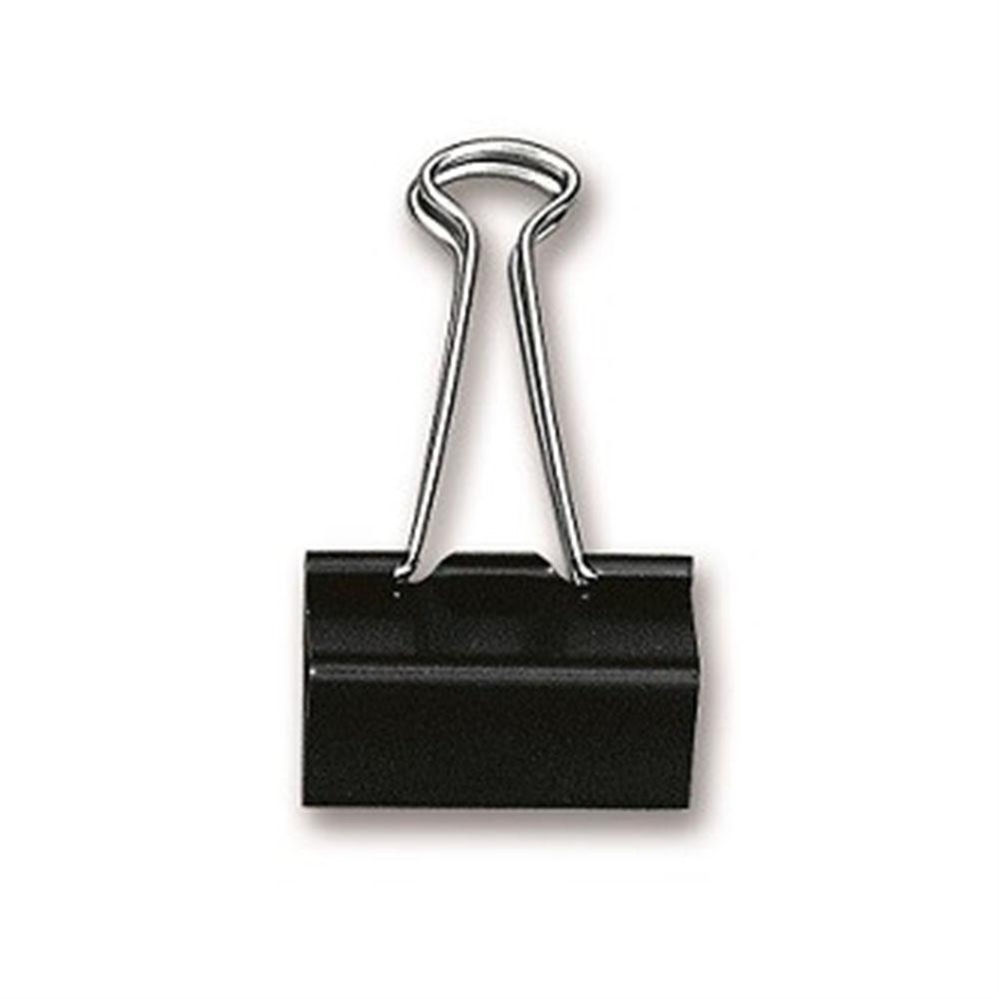 Lebez molle double clips in metallo 25 mm nero, 12 pezzi