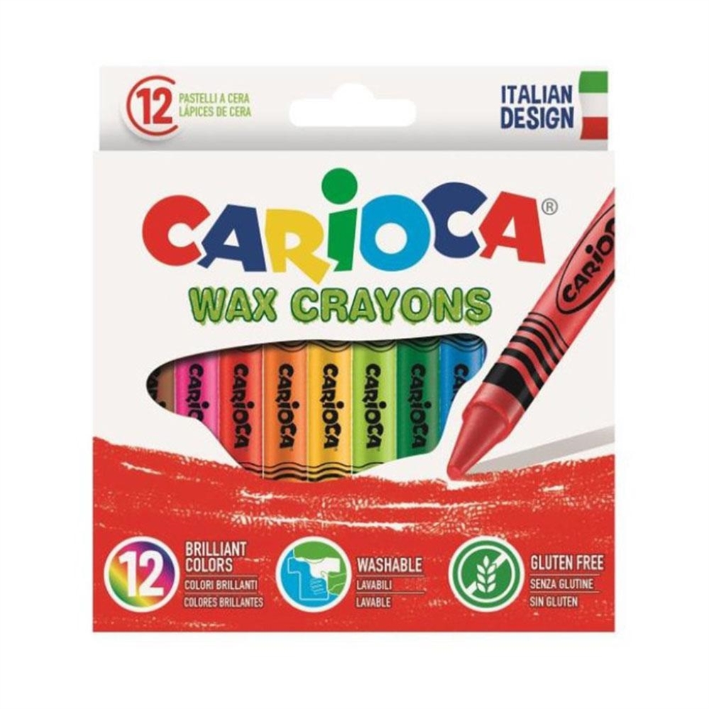 Carioca Pastelli a cera lavabili, confezione 12 pezzi