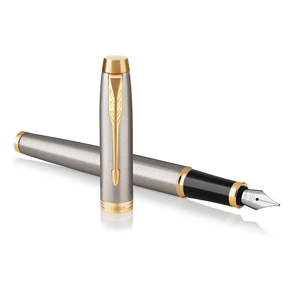 Parker Penna stilografica in metallo argento inchiostro gel