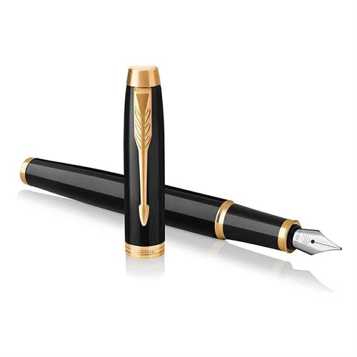 Parker Penna stilografica in metallo nero, inchiostro gel