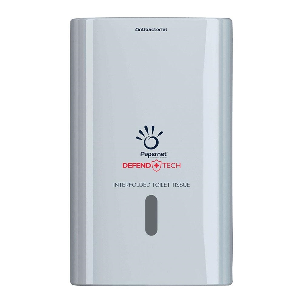 Dispenser antibatterico per carta igienica interfogliata