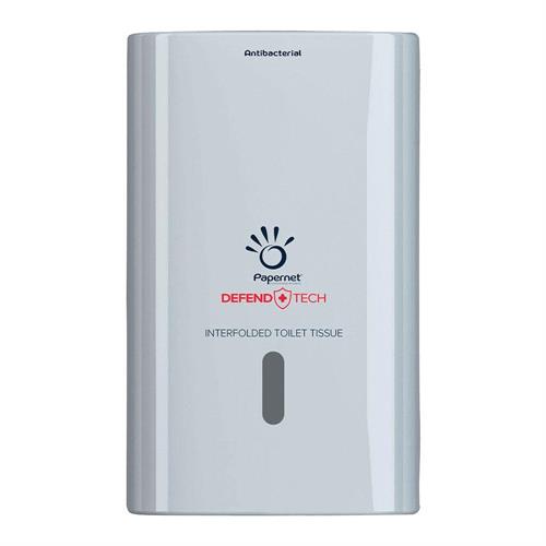 Dispenser antibatterico per carta igienica interfogliata