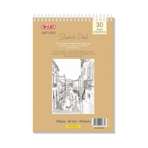 SketchPad Blocco schizzi disegno A4 a spirale, 30 fogli