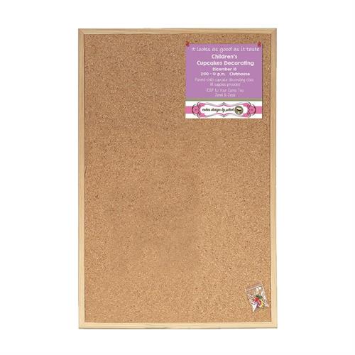 Lebez Bacheca lavagna in sughero 60x90 cm, cornice in legno