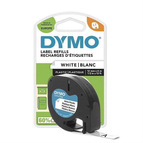 Dymo Nastro LetraTag mm 12x4 m bianco in plastica
