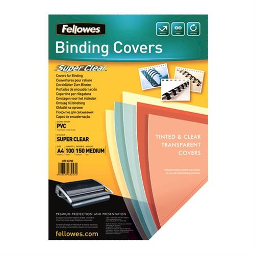 Fellowes Copertine trasparenti per rilegare A4, 150 micron
