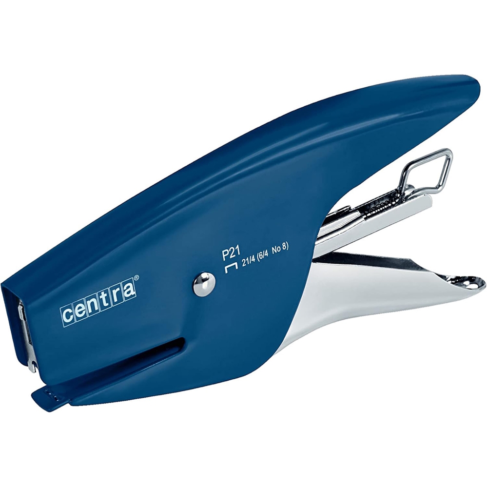 Centra P21 Cucitrice a pinza in metallo Blu, 15 Fogli, Punti 6/4