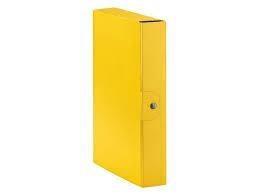 Arca Cartella progetti con bottone, giallo, dorso 8 cm