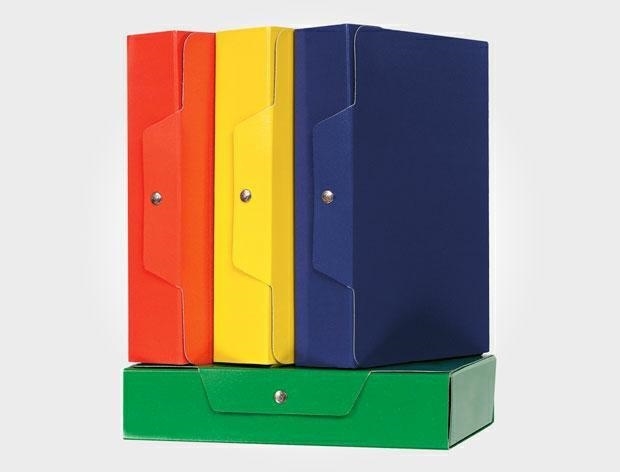 Arca Cartella progetti con bottone, rosso, dorso 10 cm