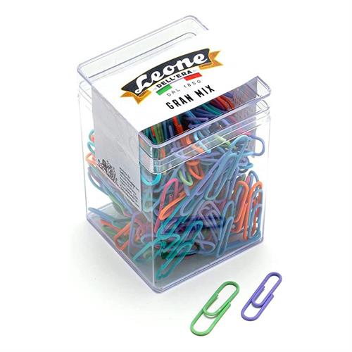 Leone Gran Mix Fermagli plastificati colorati, 275 pezzi