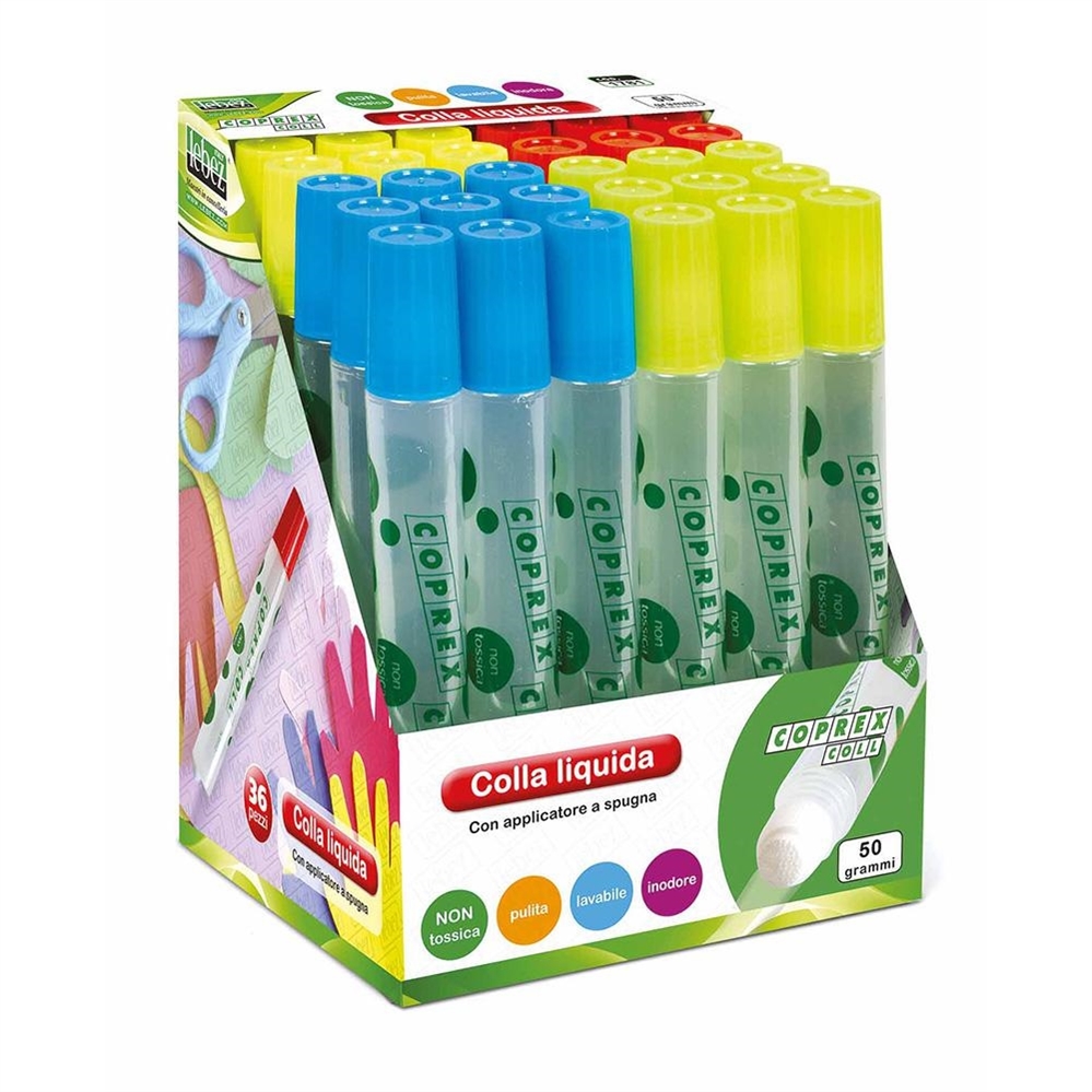 Lebez Colla liquida con spugna 50 gr, confezione 36 pezzi