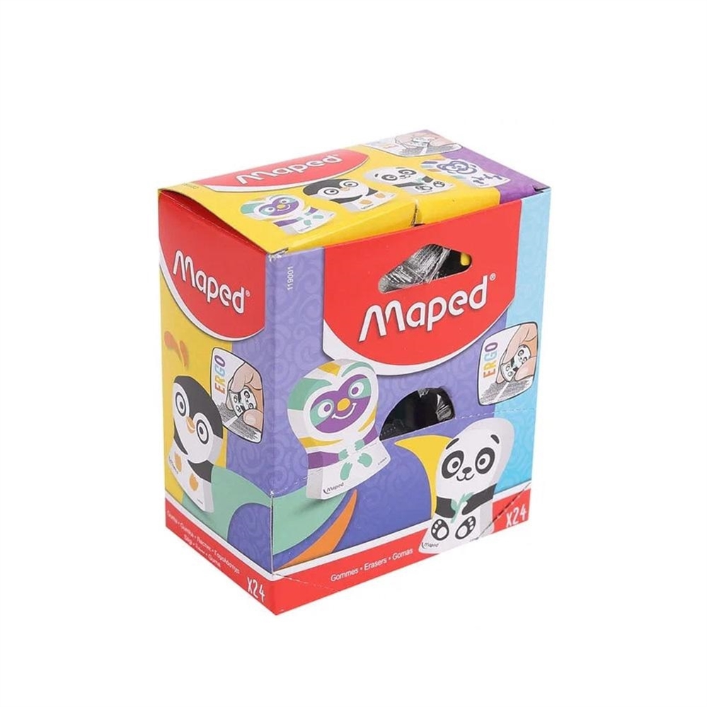 Maped Gomma Ergo Fun Animali ergonomica, espositore 24 pezzi