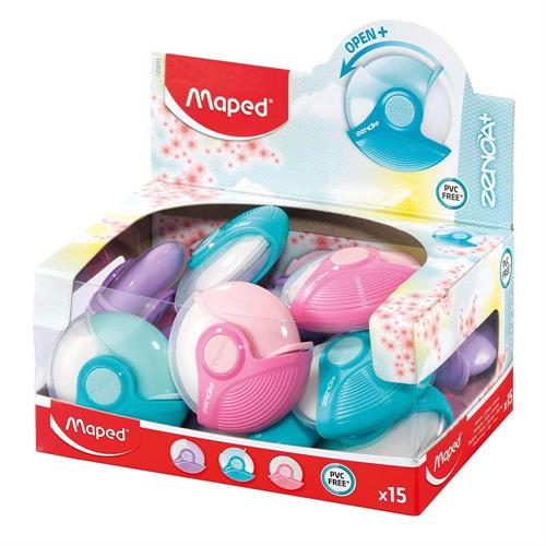 Maped Zenoa Gomma bianca rotonda con custodia, 15 pezzi
