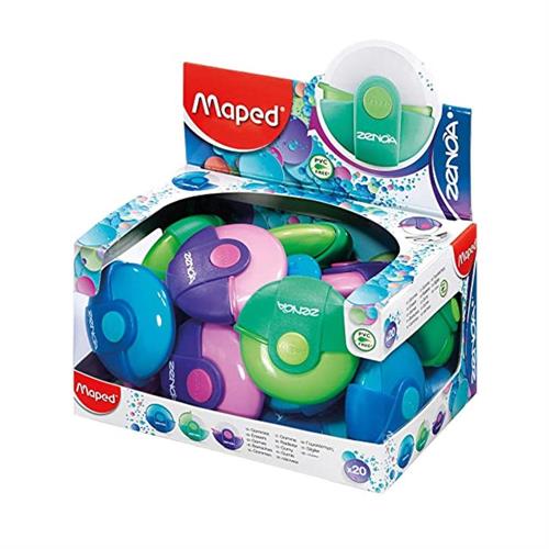 Maped Zenoa Gomma bianca rotonda con custodia, 20 pezzi