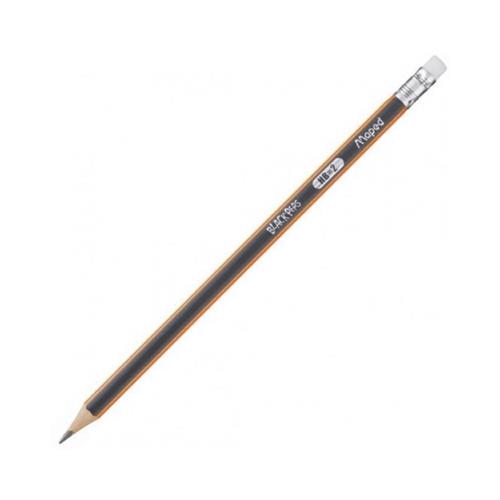 Maped Matita triangolare HB2 con gomma, barattolo 72 pezzi