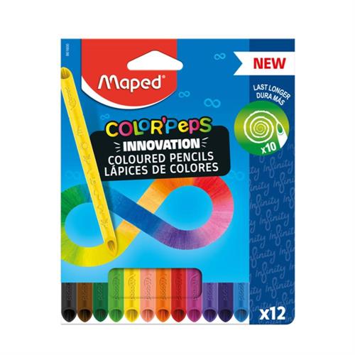 Maped Infinity Matite colorate 100% mina, scatola 12 pezzi