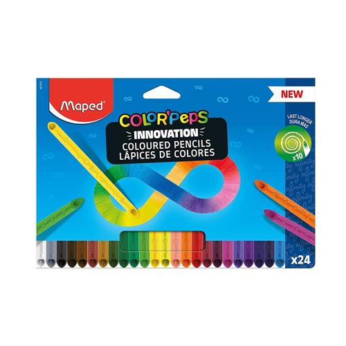 Maped Infinity Matite colorate 100% mina, scatola 24 pezzi