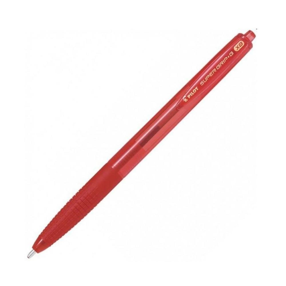 Pilot super grip g penna punta extra 1.6mm, a scatto, rosso