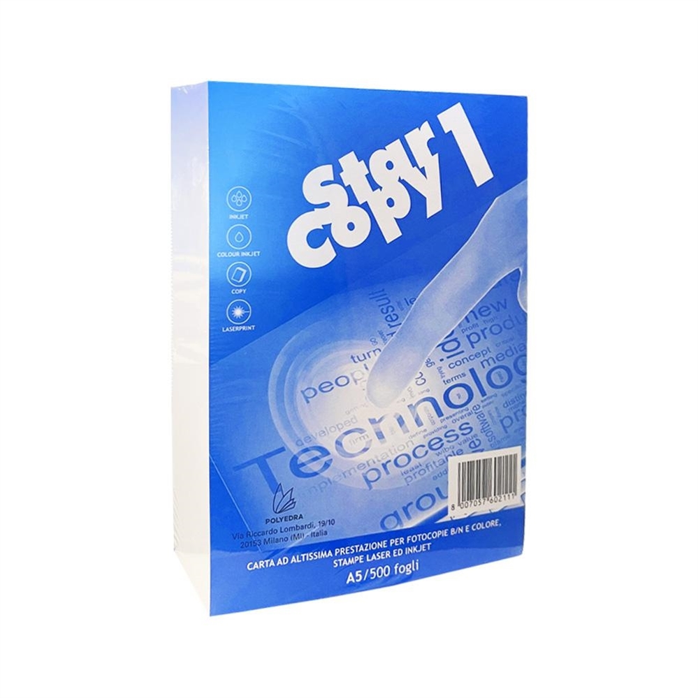 STARCOPY Carta per fotocopie A5, 80 grammi, bianco, 500 fg