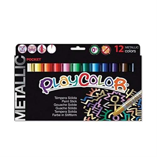 PlayColor Tempera solida Metallic, 12 pezzi