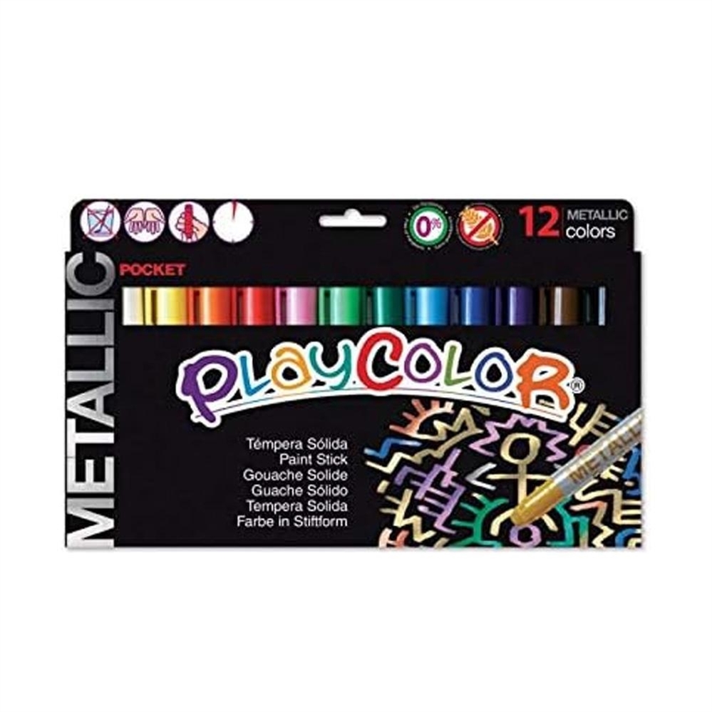 PlayColor Tempera solida Metallic, 12 pezzi