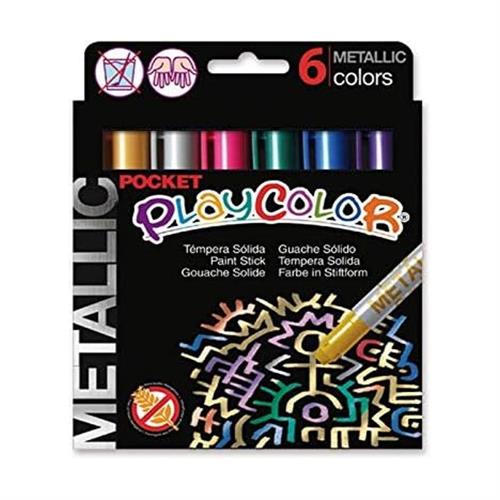 PlayColor Tempera solida Metallic, 6 pezzi