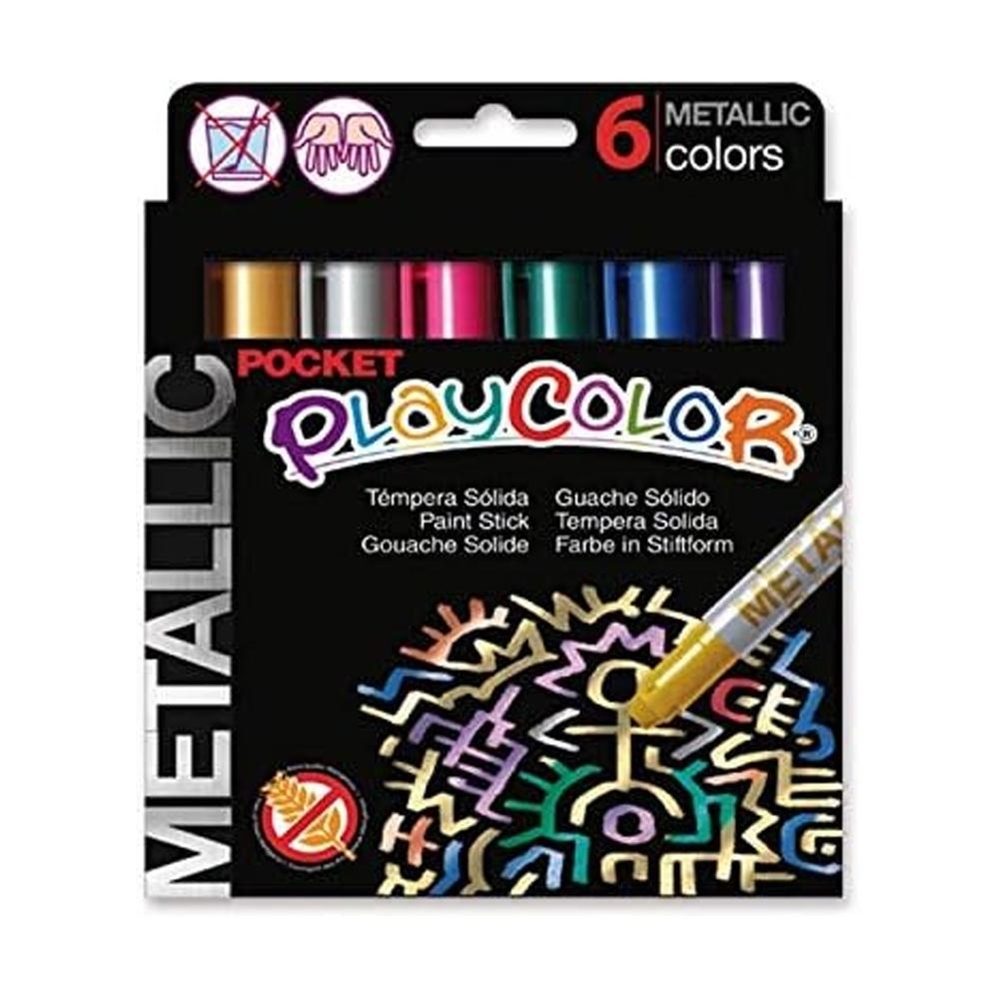 PlayColor Tempera solida Metallic, 6 pezzi
