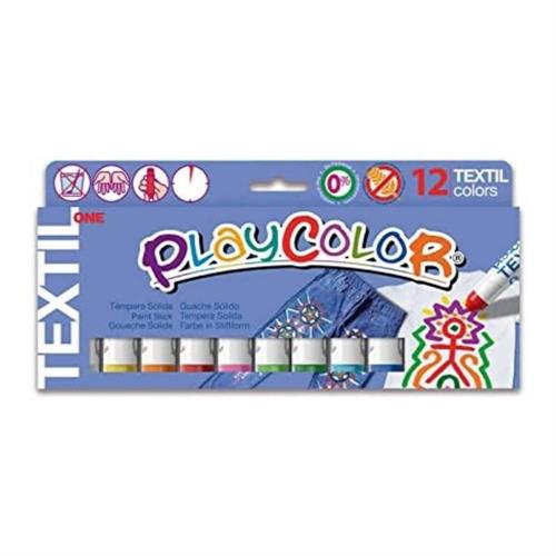 PlayColor Textil Tempera solida per tessuti, 12 pezzi