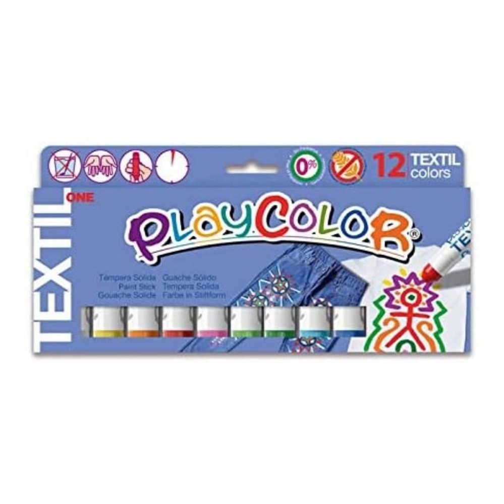 PlayColor Textil Tempera solida per tessuti, 12 pezzi