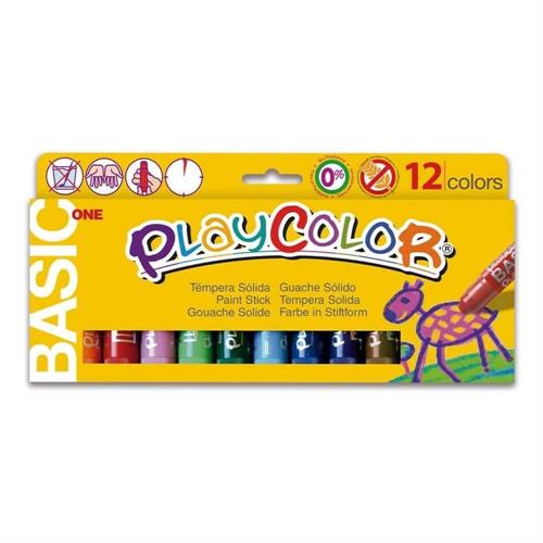PlayColor Tempera solida Basic, colori assortiti, 12 pezzi