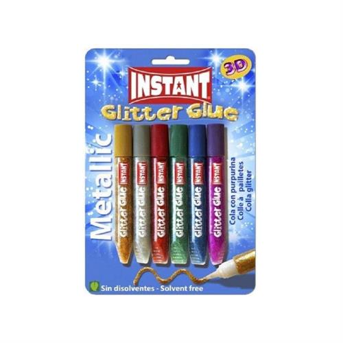 INSTANT Colla glitter Metallic, 10.5 ml, 6 pezzi