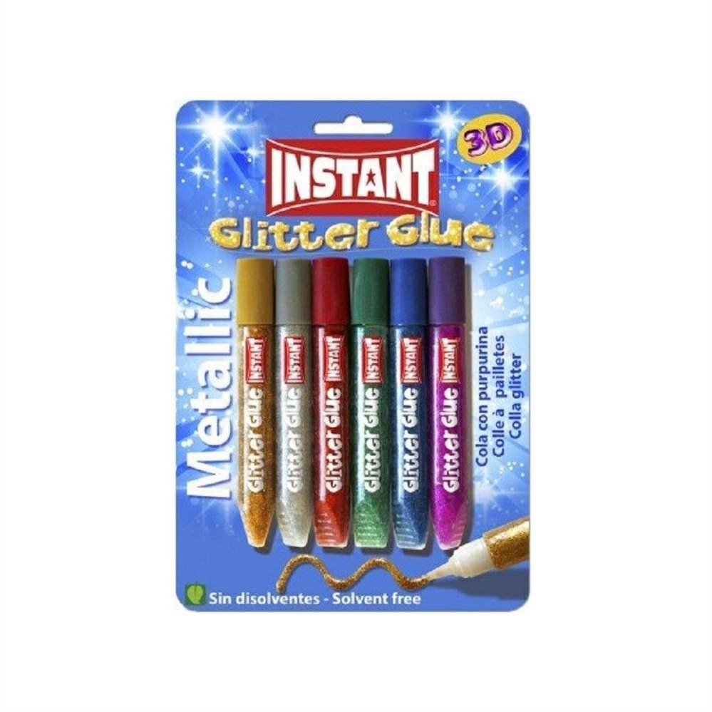 INSTANT Colla glitter Metallic, 10.5 ml, 6 pezzi