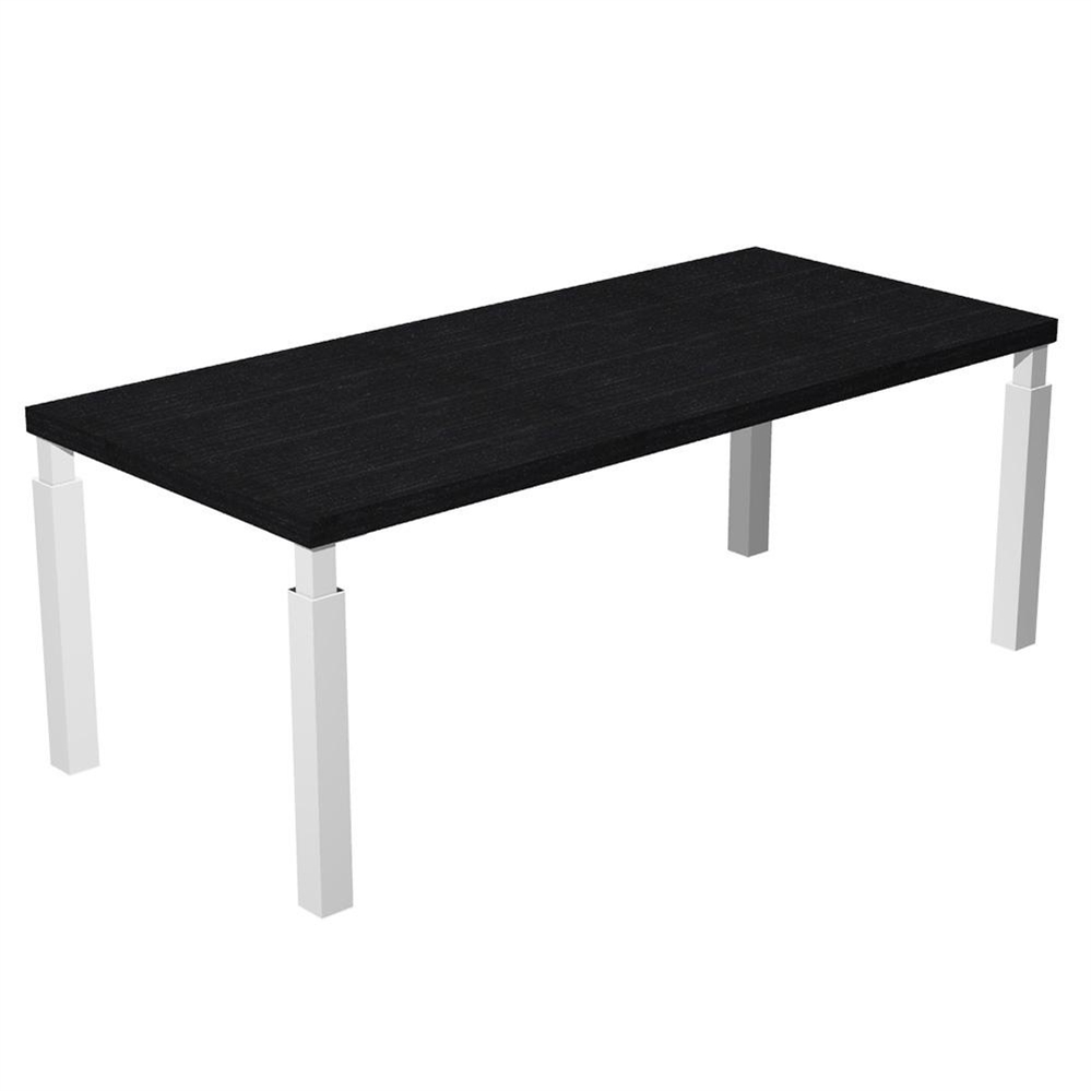 Scrivania direzionale 180x90x74h cm, piano nero frassino