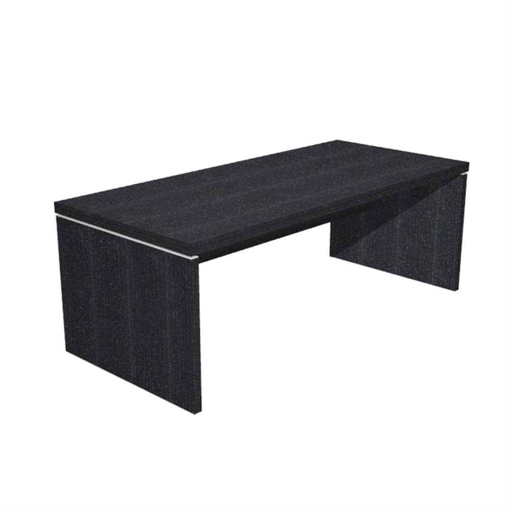 Scrivania Pannellata 180x90x74h cm, Nero frassino