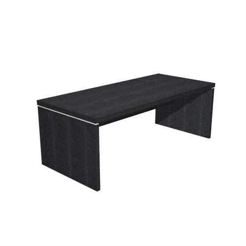 Scrivania Pannellata 210x90x74h cm, Nero frassino