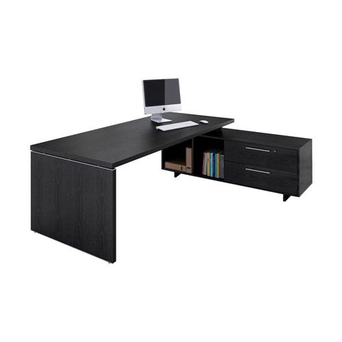 Scrivania Manageriale 225x170x74h cm, con mobile, Nero