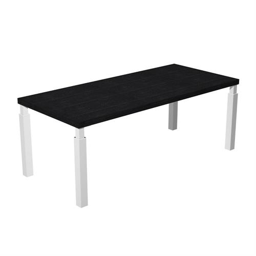 Tavolo Riunioni 220x100x74h cm piano nero, gambe bianche