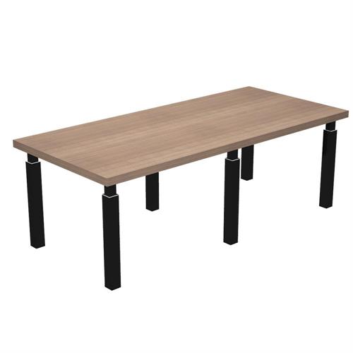 Tavolo Riunioni 220x100x74h cm piano Ciliegio, gambe nere