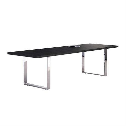 Tavolo Riunioni 220x100x74h cm, 8 posti, gamba anello, Nero