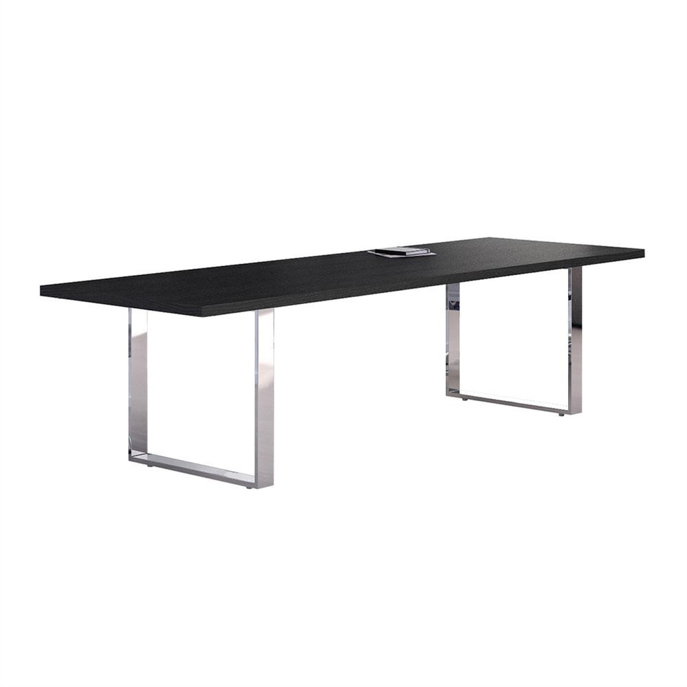 Tavolo Riunioni 220x100x74h cm, 8 posti, gamba anello, Nero