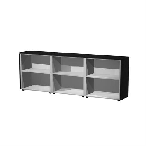 Libreria Mobile basso a giorno 242,8x43x81,4h cm Nero