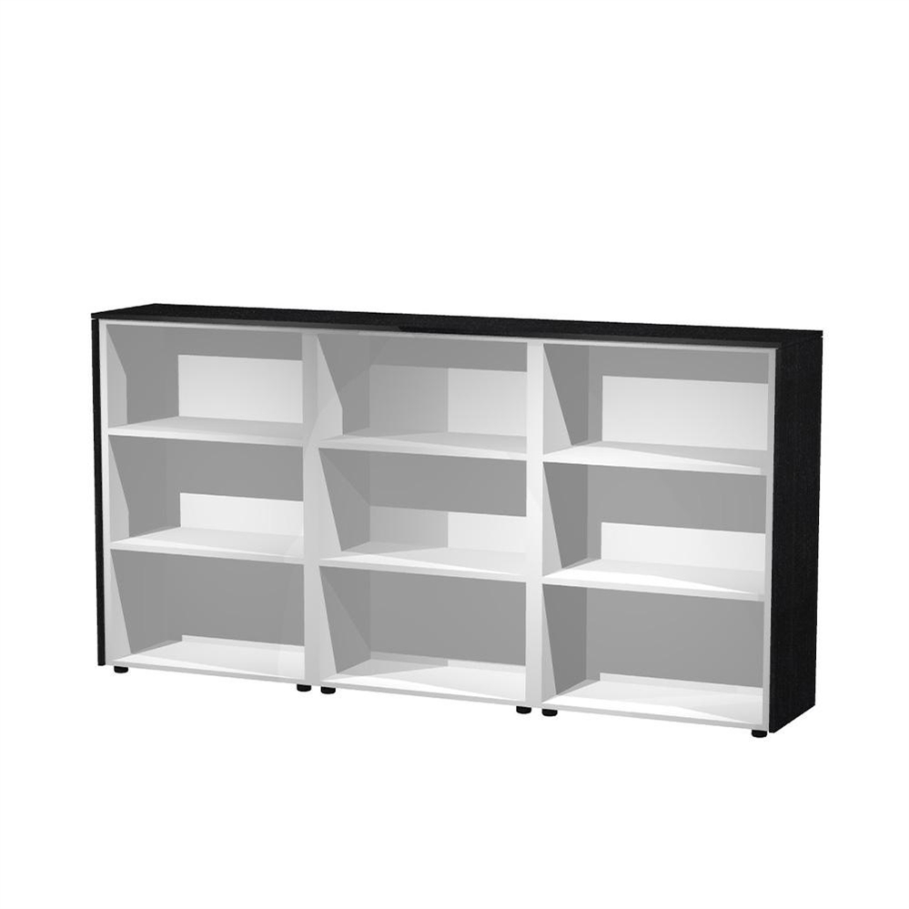 Libreria Mobile a giorno 242,8x43x119,8h cm, Nero