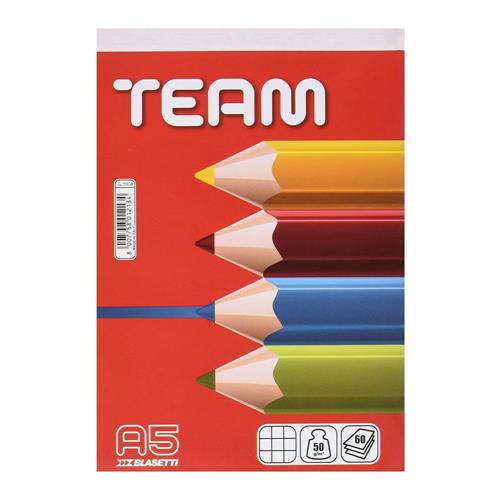 Blasetti Team Blocco Note A4 a righe, 60 fogli, 10 pezzi