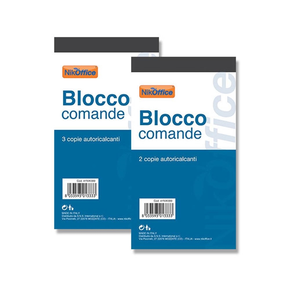 Nikoffice Blocco Comande 10x17 cm 2 copie, 25 fogli