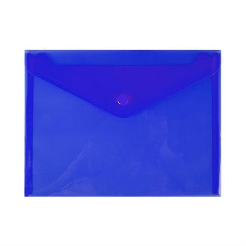 Nikoffice Buste con bottone, F.to A4, in ppl, Blu, 5 pezzi