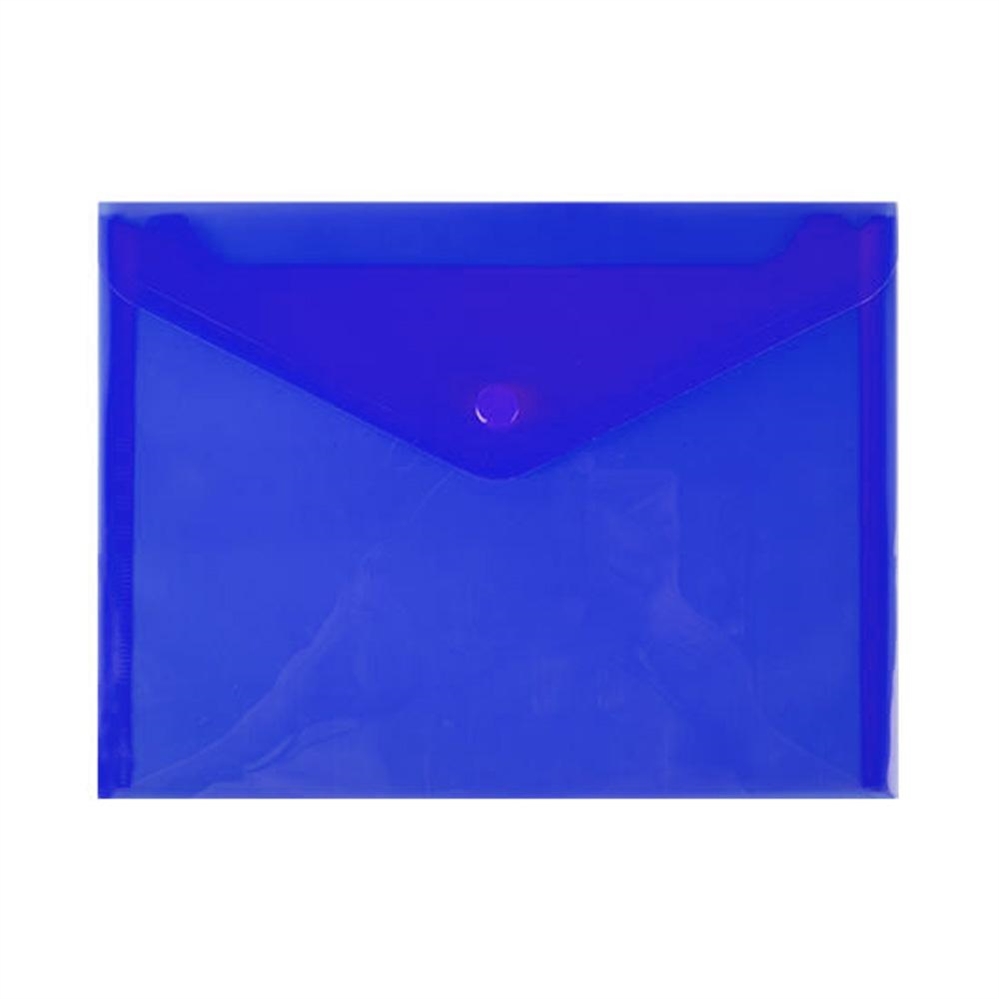 Nikoffice Buste con bottone, F.to A4, in ppl, Blu, 5 pezzi