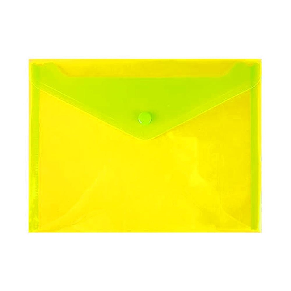 Nikoffice Buste con bottone, F.to A4, in ppl Giallo, 5 pezzi