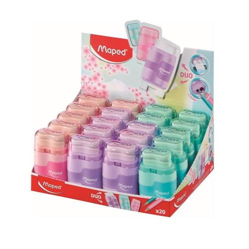 Maped Temperamatite 2 fori con gomma, colori pastello